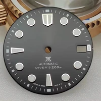 Esfera de reloj mecánico de 28,5 mm, nueva, NH35/NH36, con calendario simple, luz nocturna verde, con logotipo, para relojes Seiko.