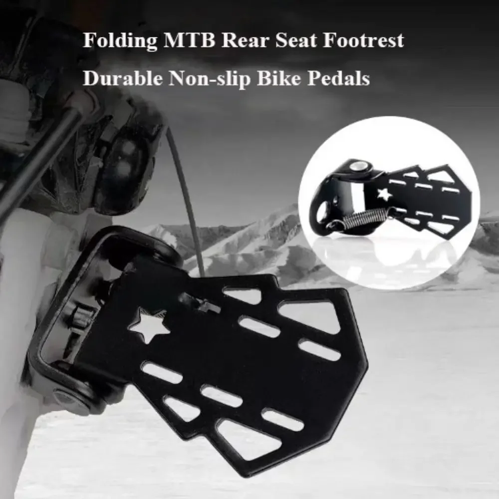 

1pair New Durable Folding Bike Pedals Non-slip 10 Styles MTB Bike Pedals Rear Seat Footrest Bike Accessories