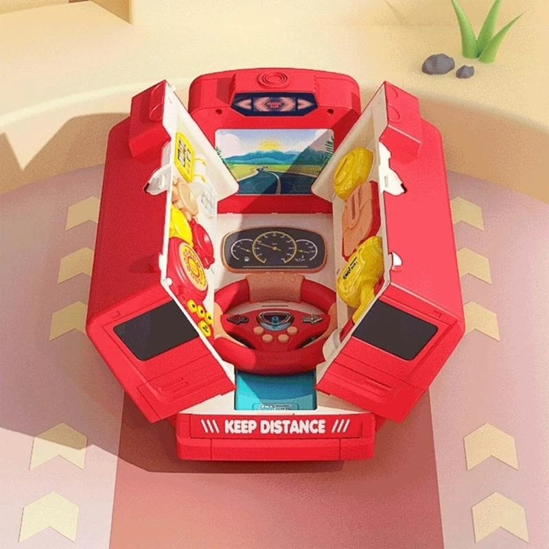 U13F Electric Rateer Wheel Toy Music Light Driving le jouet bus pour les enfants