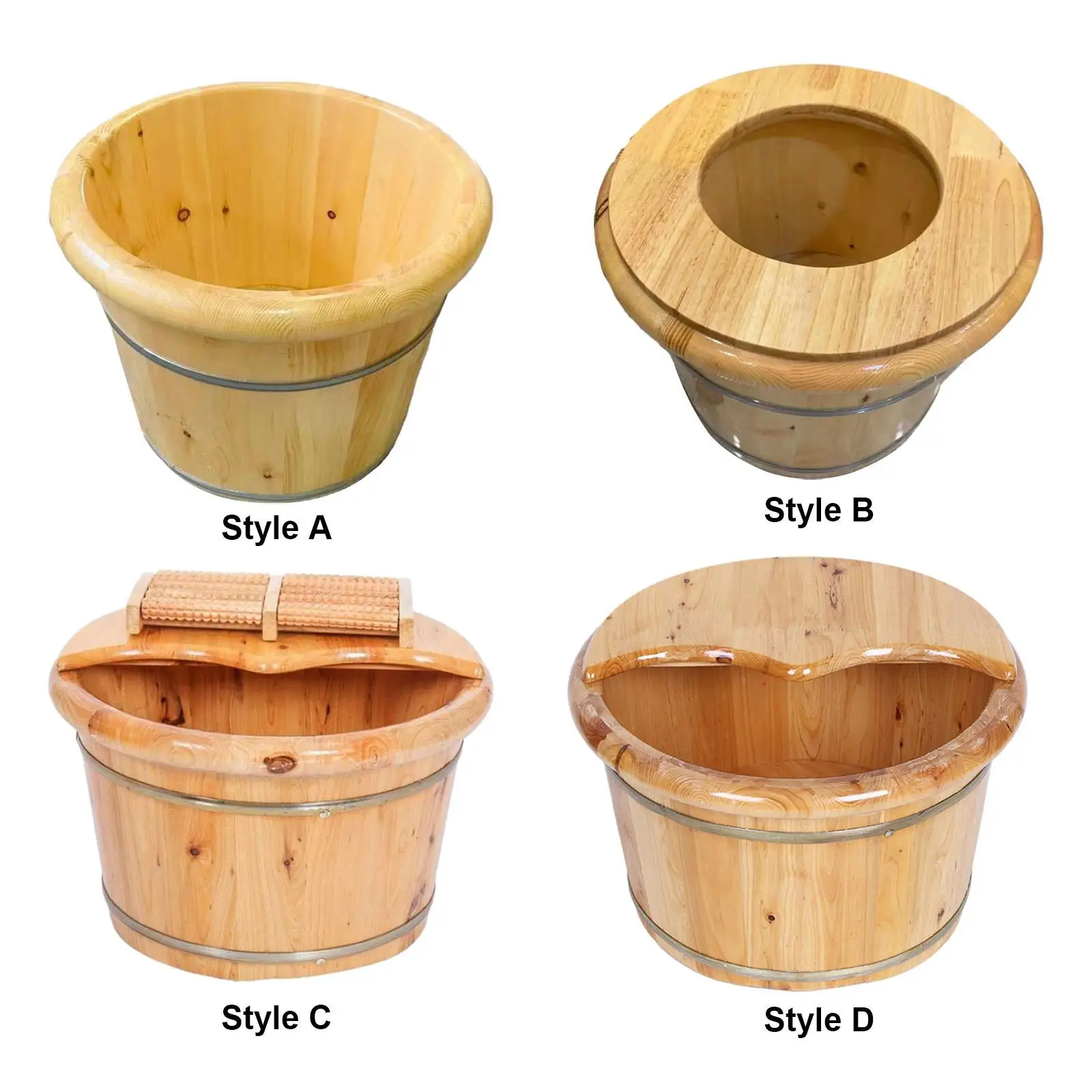 

Wood Foot Footbath Bucket Home Foot SPA Solid Wood Foot Tub Wooden Foot Basin for Sauna Bathroom Outdoor Women and Men Home