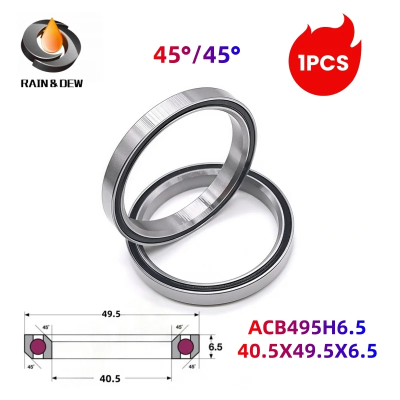 1PCS 45°/45° Bicycle General Headset Bearing ACB495H6.5 40.5X49.5X6.5 mm Mountain Bike Repair Bearing Diameter 43.8/46.8/46.9 mm