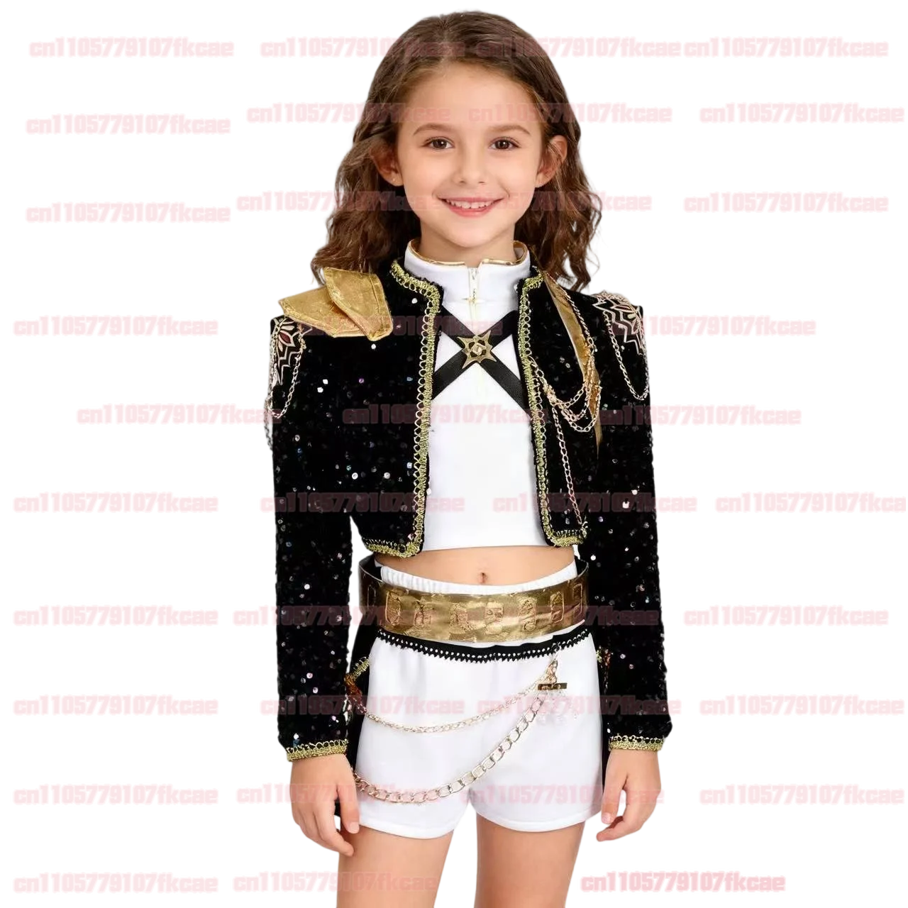 Crianças k-pop demônio caçadores cosplay traje conjunto rumi mira zoey branco uniformes de palco anime halloween jaqueta feminina colete shorts terno