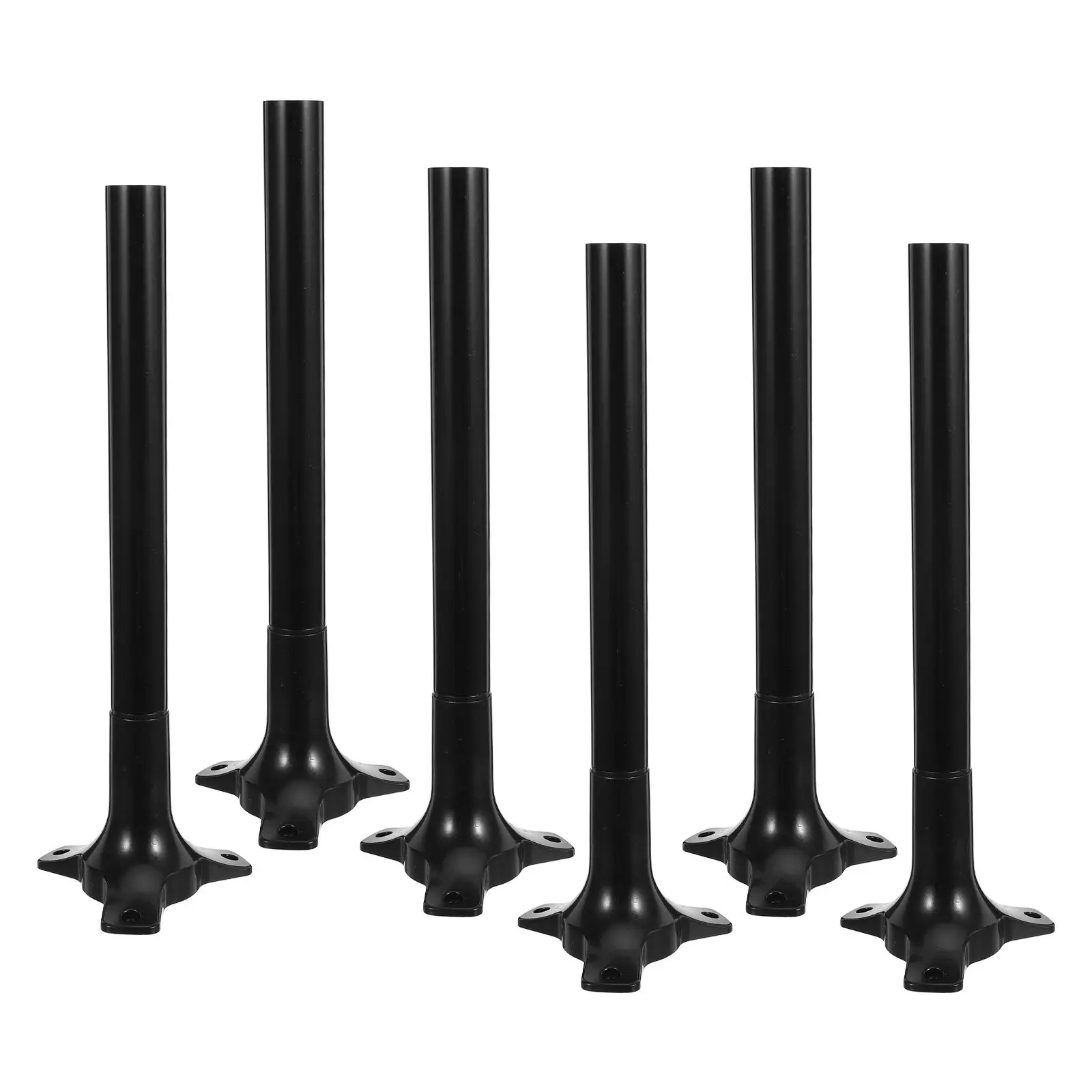 6Set Garden Torch Ground Stake Solar Flame Light Replacement Pole Triangular Base Outdoor Torch Light Stand Stable Support
