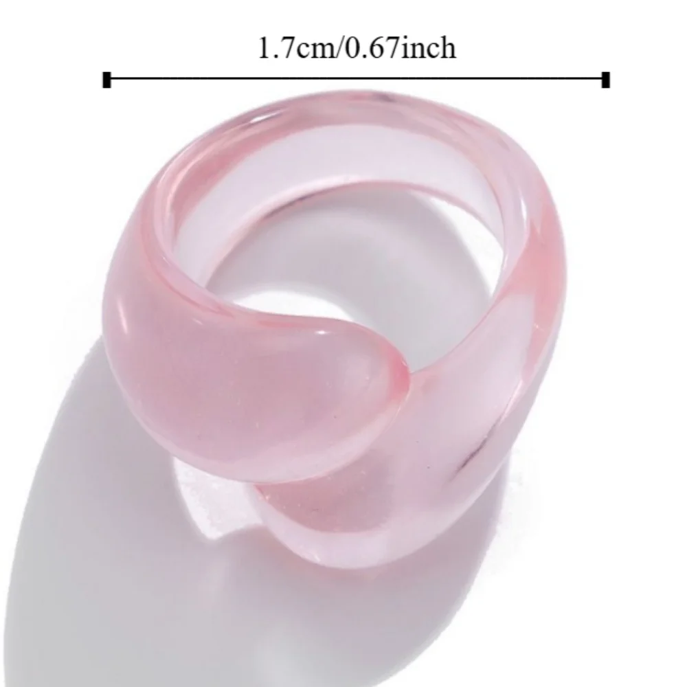 الملونة قطرة الماء حلقات مكتنزة الراتنج متعدد الألوان بوهو هندسية حلقة مفتوحة قطرة الماء للطي حلقة Y2K خاتم خمر النساء