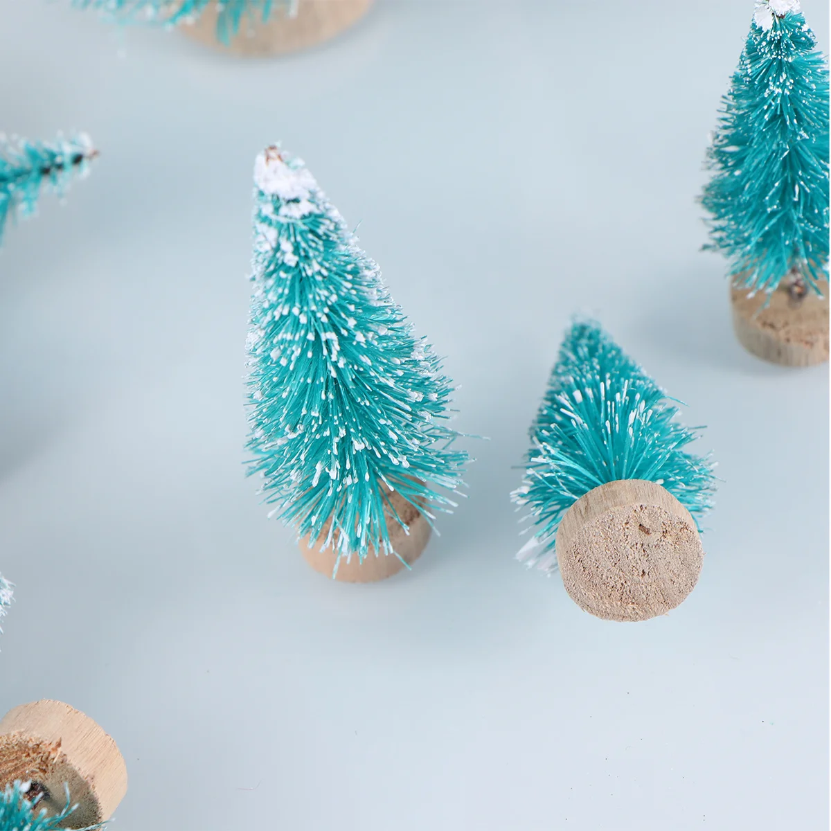 48Pcs Mini Christmas Tree Ornaments Sisal Snow Tasson Blue Green 35cm-160cm for Diorama Crafts Home Decoration