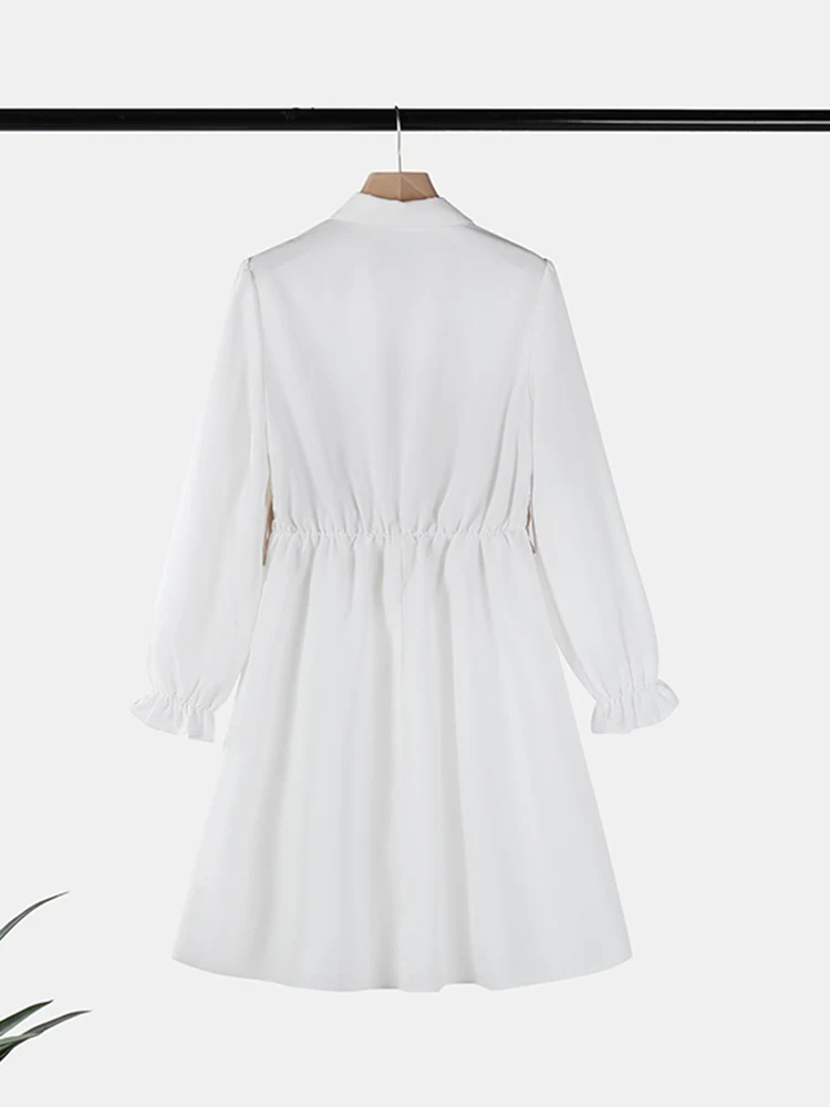 VONDA-vestido veraniego elegante de manga larga para mujer, Vestido corto de retazos, informal, holgado, con cuello de solapa de gran tamaño, 2025