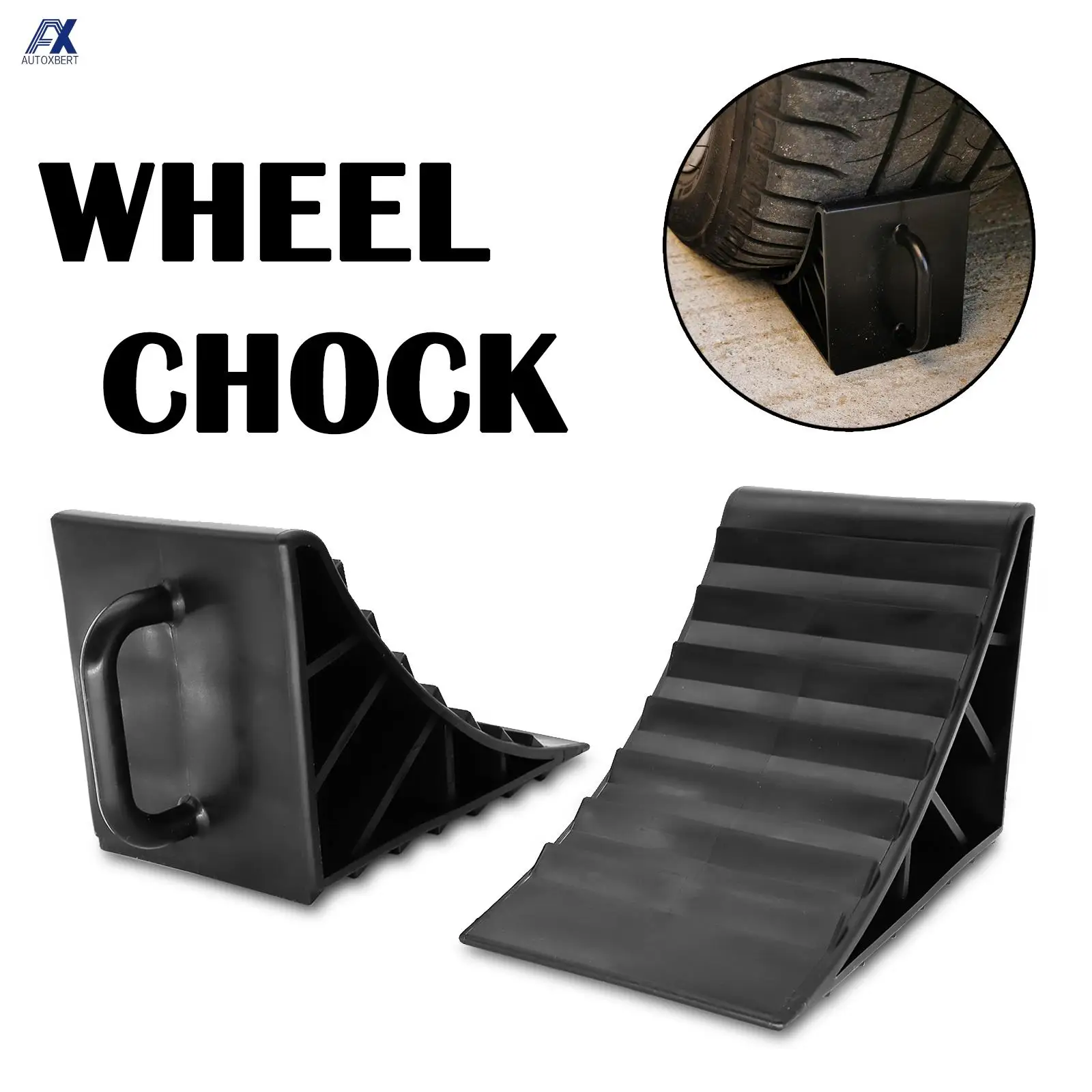 

2PCS Wheel Chock Skid Resist Plastic High Strength Car Truck Stopper Control Wheel Anti-slip Block Tire Support Pad High Quality