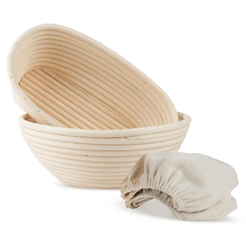 

A55P-Банолетная корзина для расстойки хлеба 10 дюймов, овальная и 9-дюймовая круглая корзина для расстойки на ударе и хлебница Forperfect Bounty