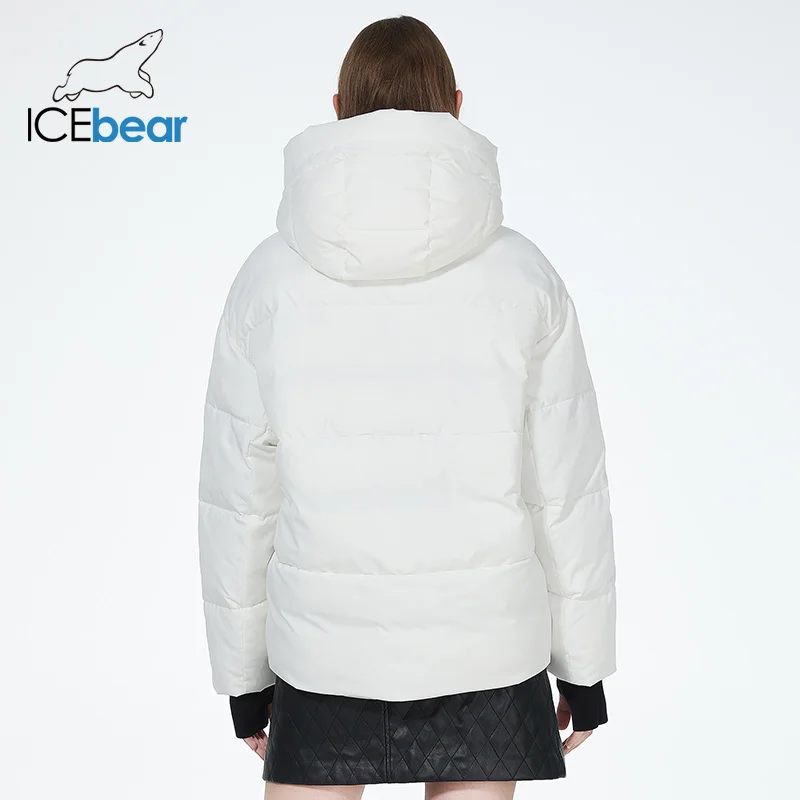 Imagem -04 - Icebear-cabolsa de Algodão com Capuz Windproof para Mulheres Jaquetas Curtas Elegantes Novo Inverno Gwd3708i 2023