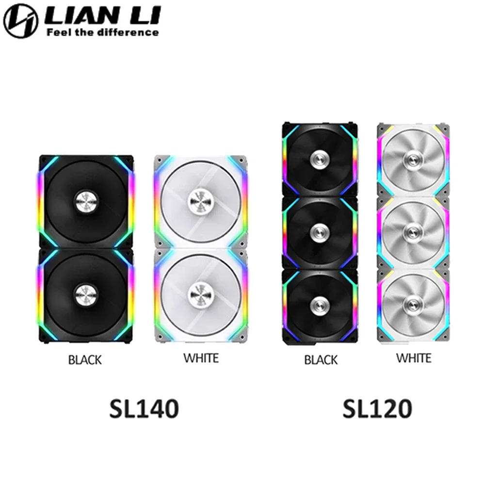 LIAN LI UNI-ventilador Modular sin cable SL120 SL140 PWM, enfriador de agua/aire con cadena de margaritas, ARGB AURA SYNC, 5V