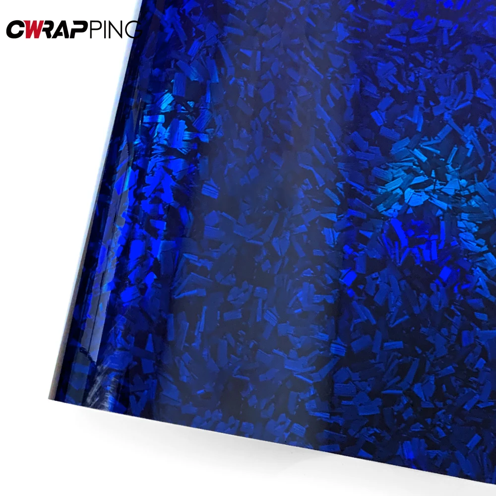 

Forged Carbon Vinyl Wrap Car Cover Blue Carbon Fiber Auto Sticker Waterproof Glossy Laser PET Bubble-free Motorcycle Accessories