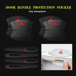 Car Door Bowl Anti-scratch Badge Clear Door Handle Sticker For Mitsubishi Space Star Lancer 9 Outlander Xl Eclipse Cross Asx