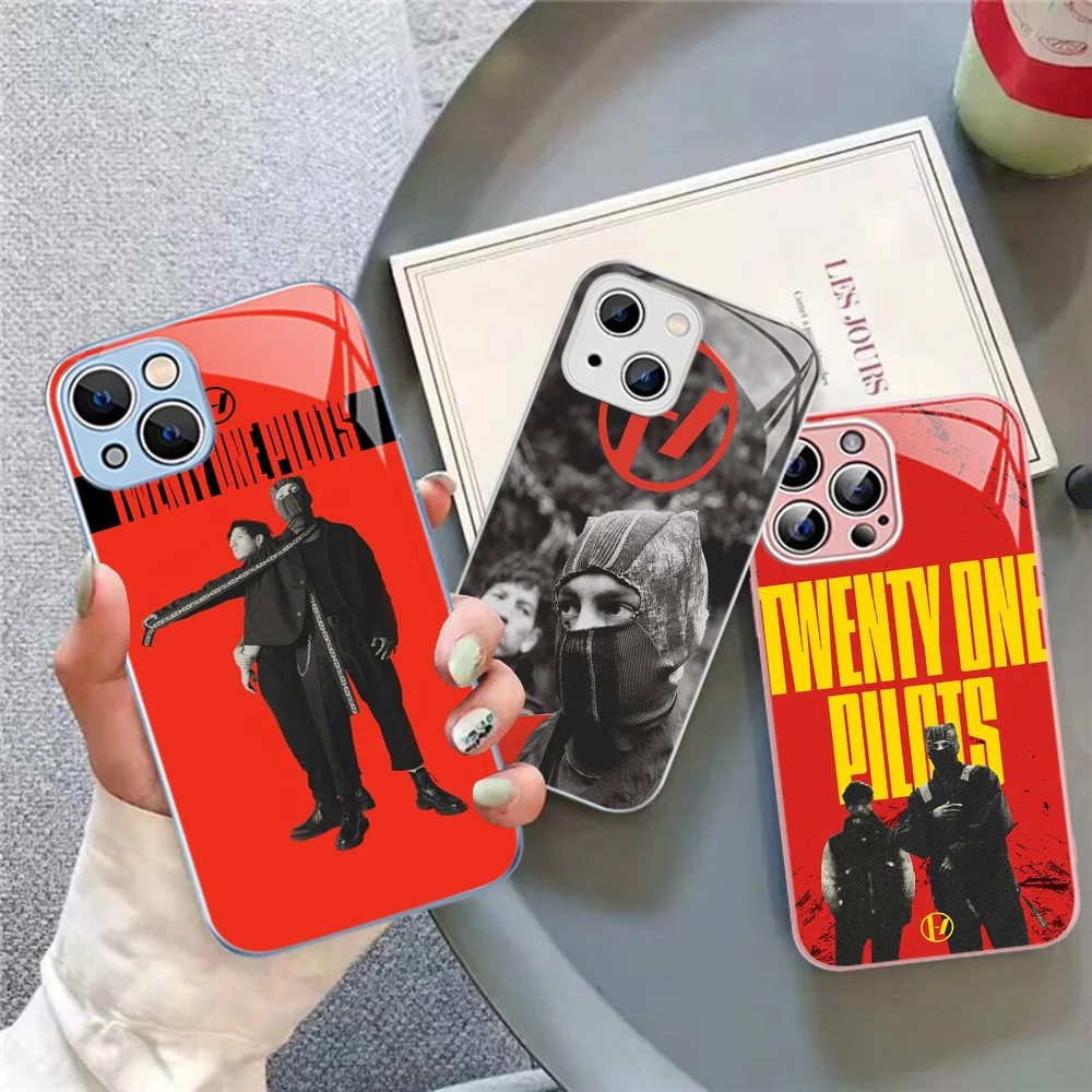 T-Twenty O-One P-Pilots Phone Case Tempered Glass For iphone 14 13 12 11 Pro Mini XS MAX 14Plus X XS XR Cover