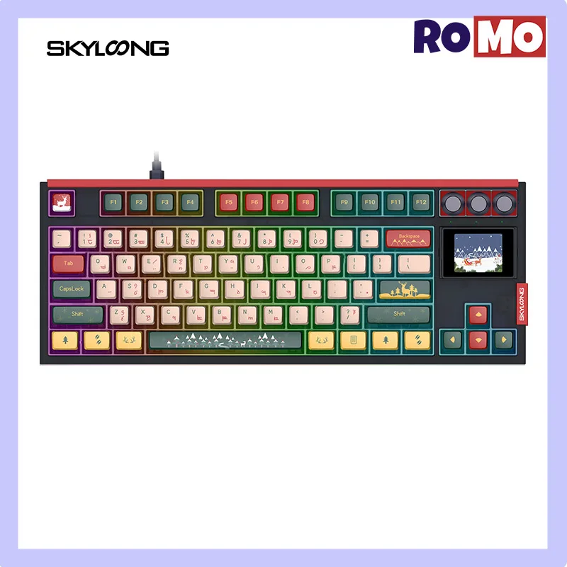 

Skyloong Gk87pro Mechanical Keyboard 87keys Three Mode 2.4g Wireless Hot Swap 7200mah Diy Screen Rgb Backlight Gaming Keyboard