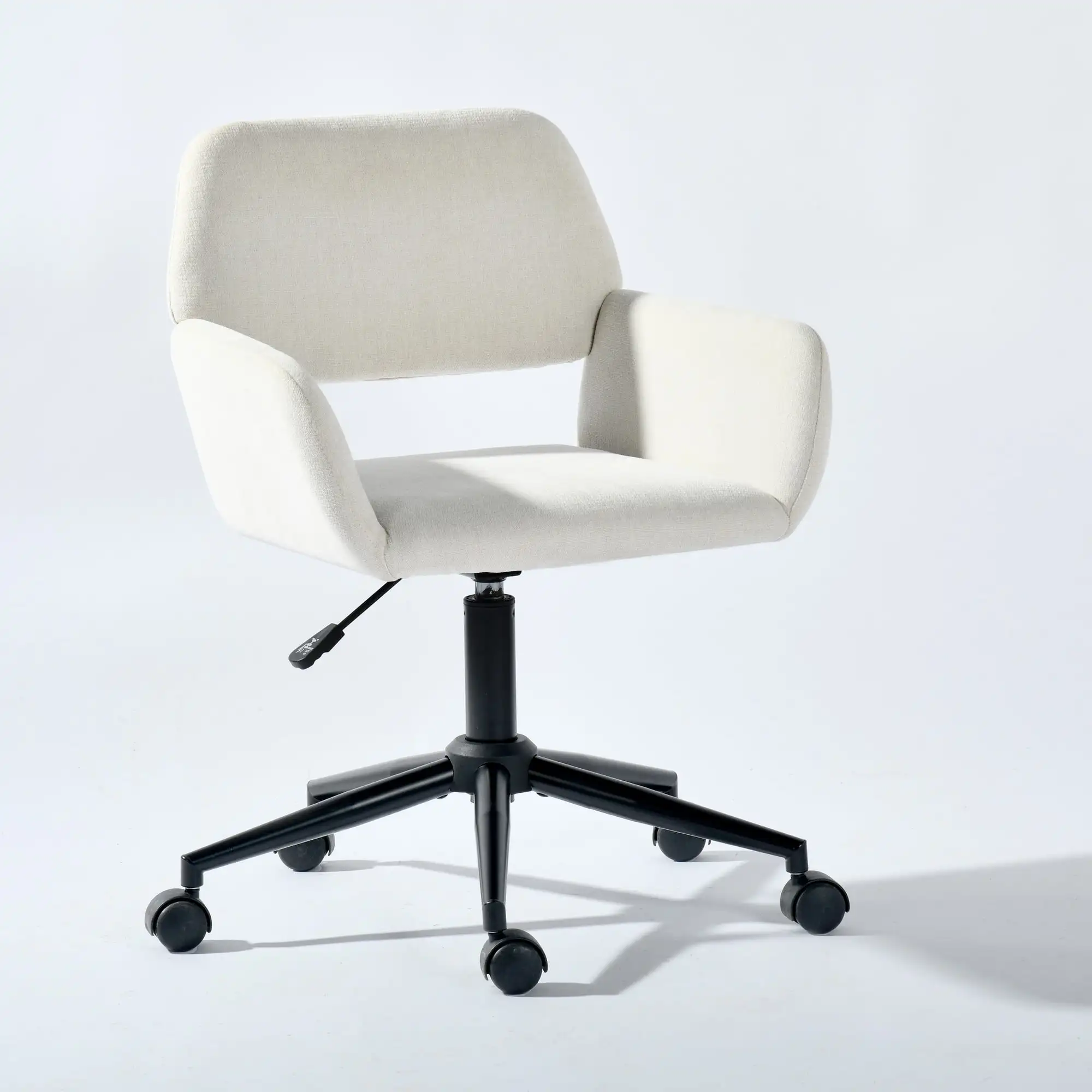 

Office Desk Chair, Adjustable Height Rolling Vanity Swivel Task Chairs with Wheels for Home Office, Make-up, Dressing Room,