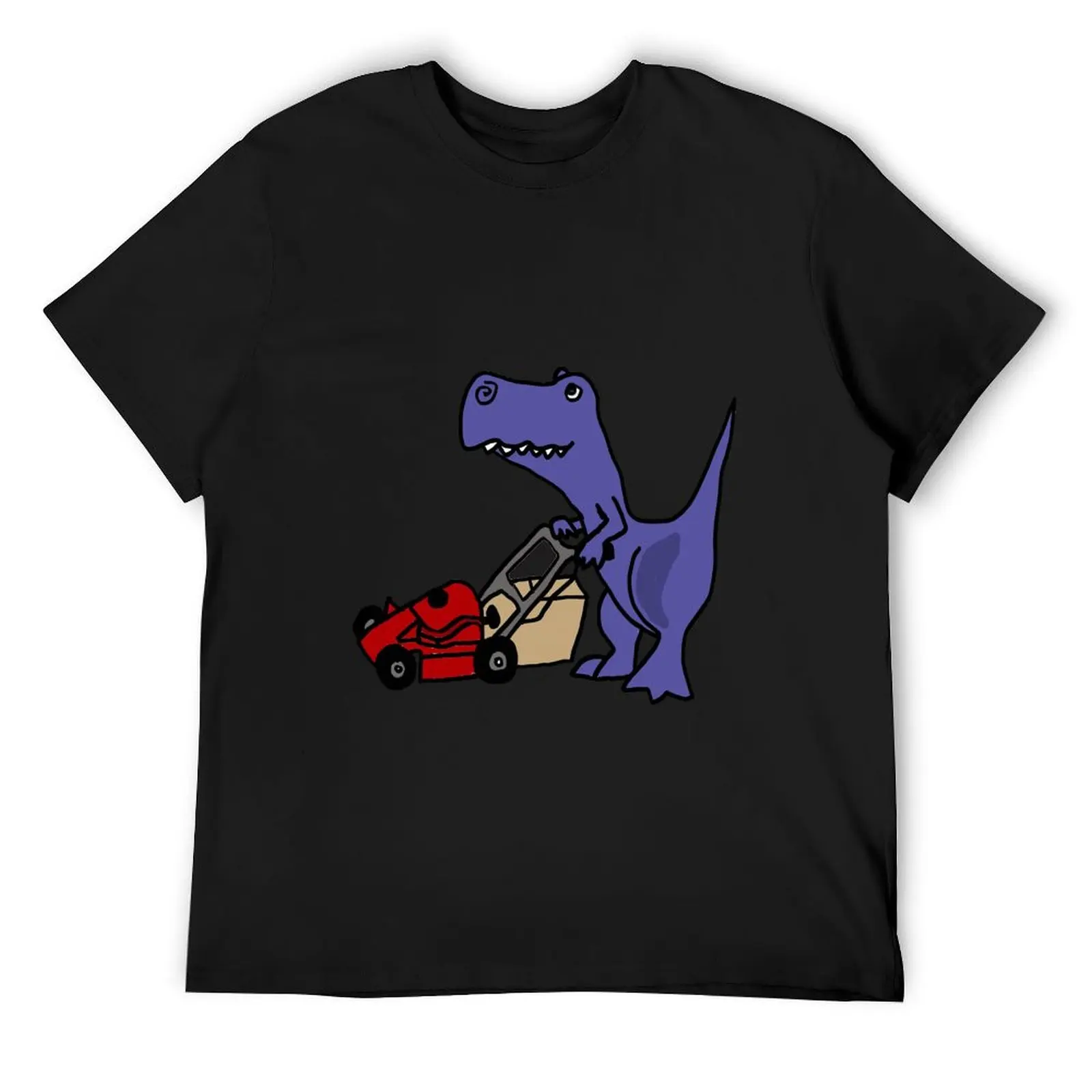 

Funny T-rex Dinosaur Mowing Lawn T-Shirt T-shirts oversize Blouse graphic t shirt vintage sweat shirts, men