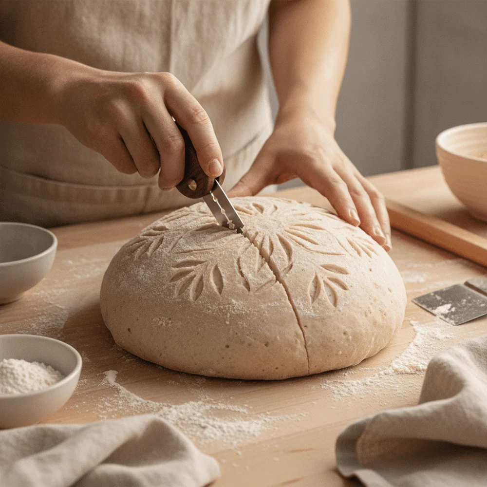 折りたたみ式木製ハンドルパン切り包丁、交換可能な5枚刃付き、 - Bread Lame Scoring のレビューと価格