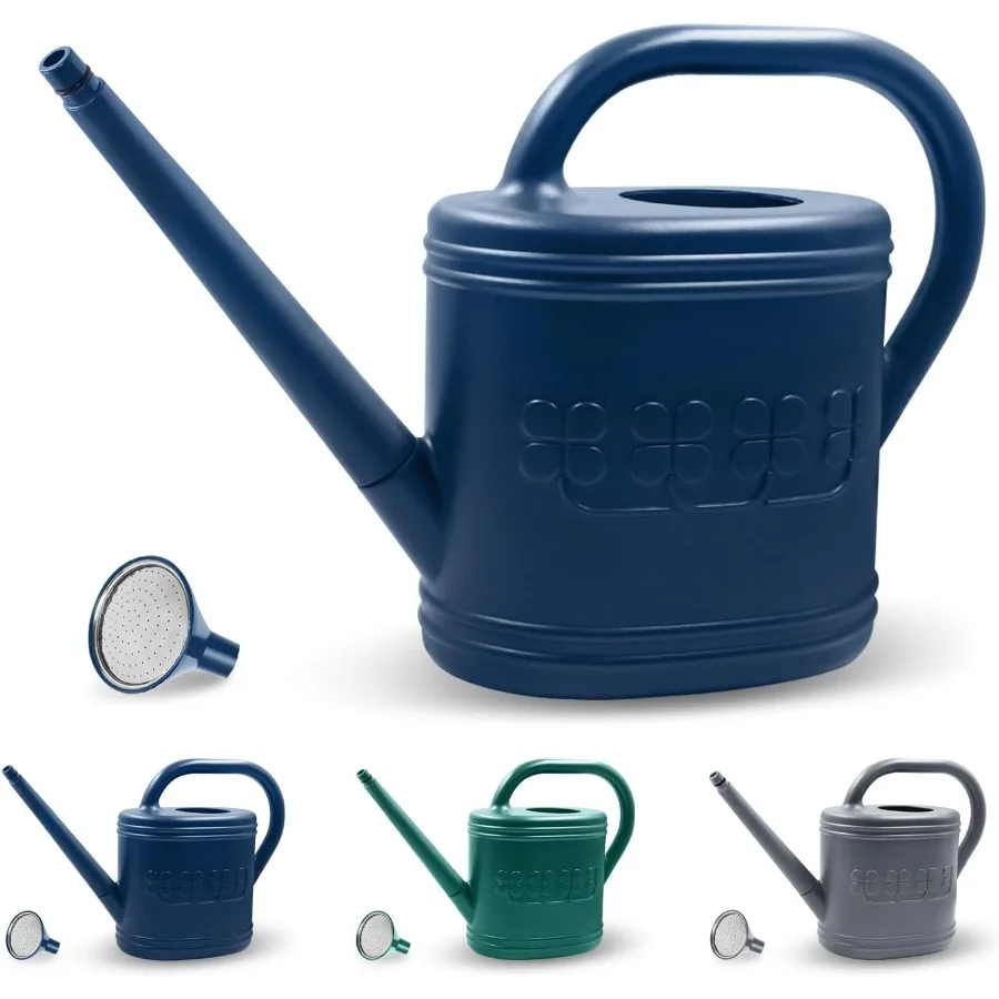 

2-галлонная уличная лейка для использования в растениях и саду со съемным длинным носиком и спринклерной головкой из нержавеющей стали, большая емкость