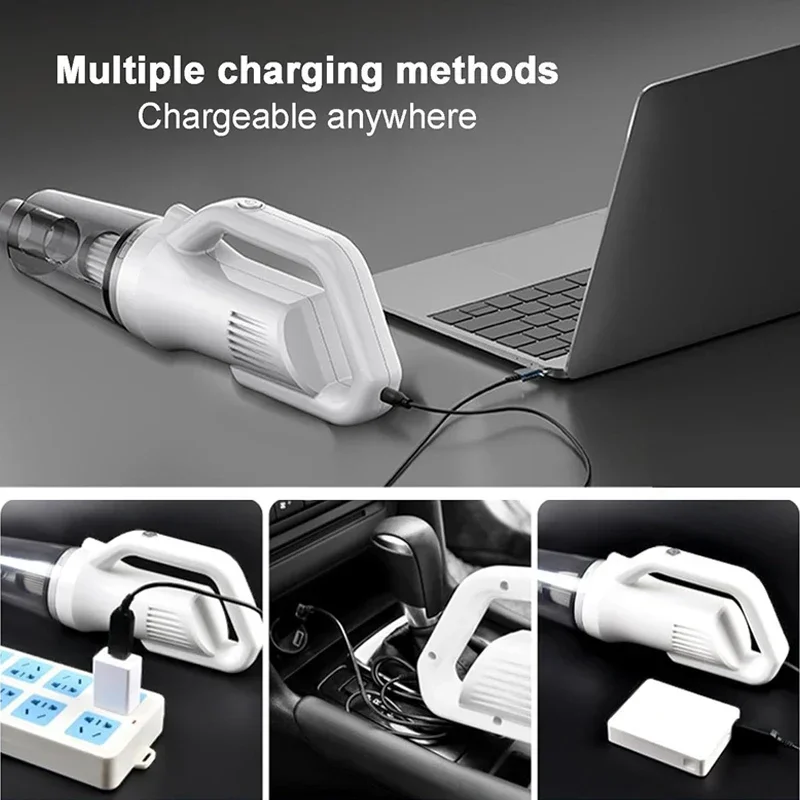 مكنسة كهربائية محمولة متعددة الوظائف بقوة 14000 باسكال، مكنسة كهربائية لاسلكية بفلتر HEPA لأرضية السيارة المنزلية