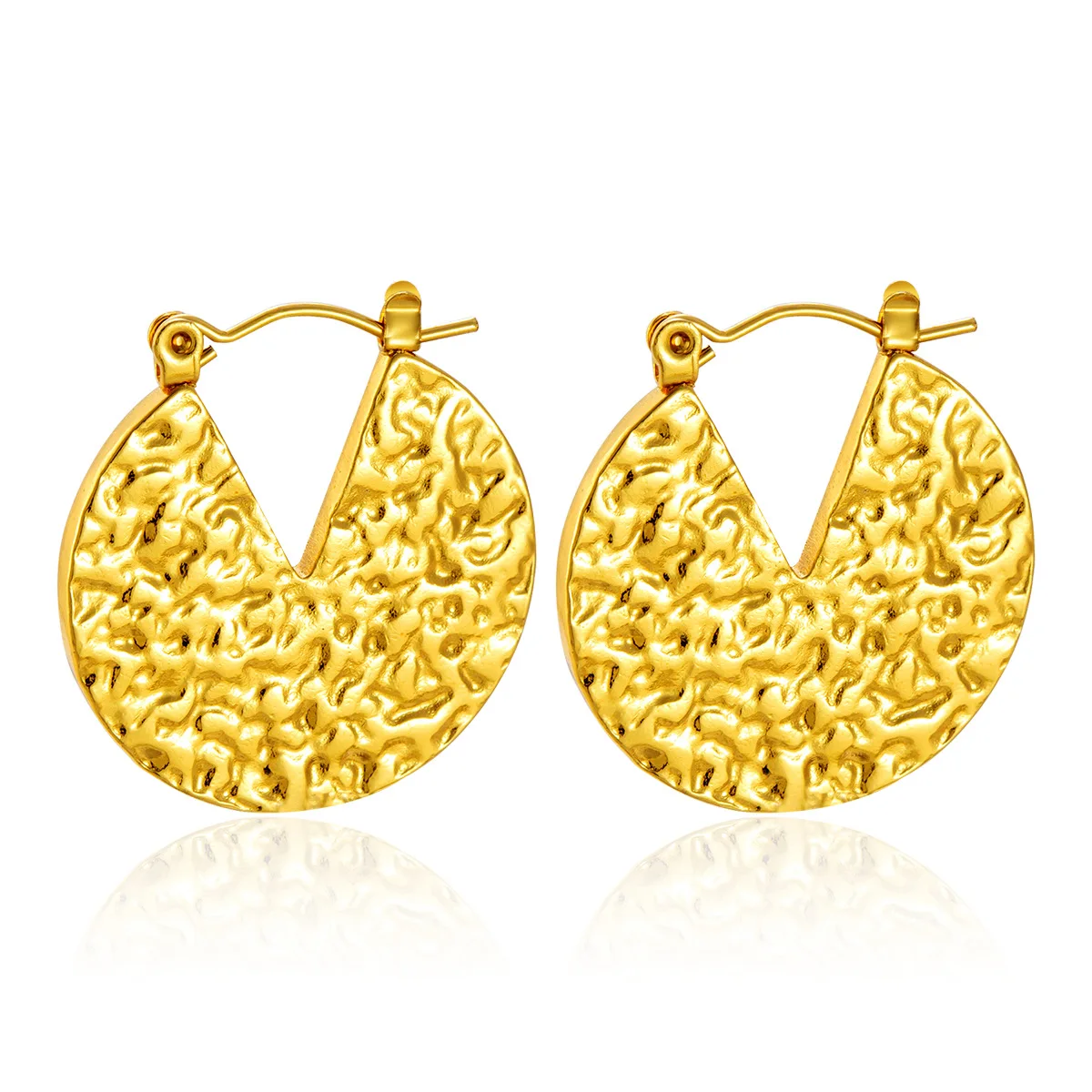 

Titanium Steel round Earrings Women's Faionable Non-fading Geometric ape Retro Sle Ear Jewelry Clip-on Earrings