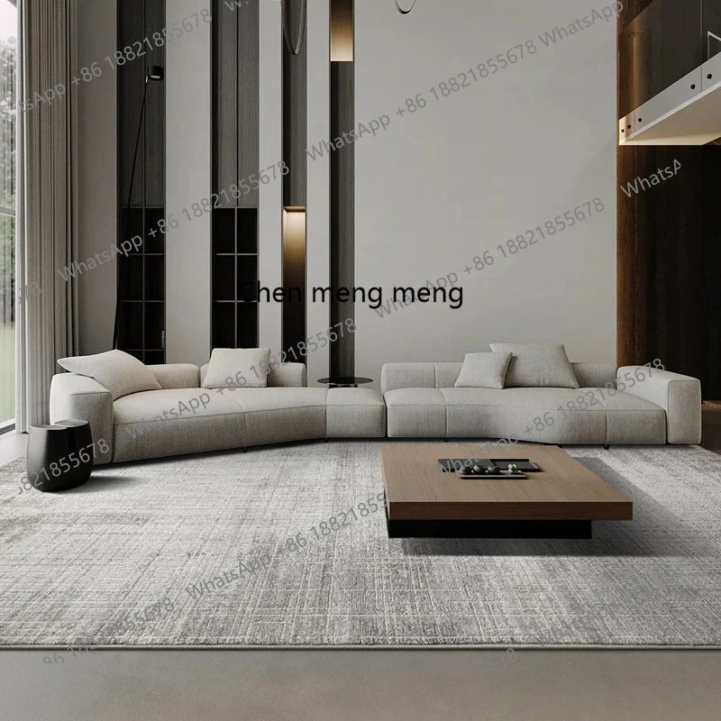 Italian simple light luxury living room fabric leather sofa combination villa B & B hotel rest area curved sofa