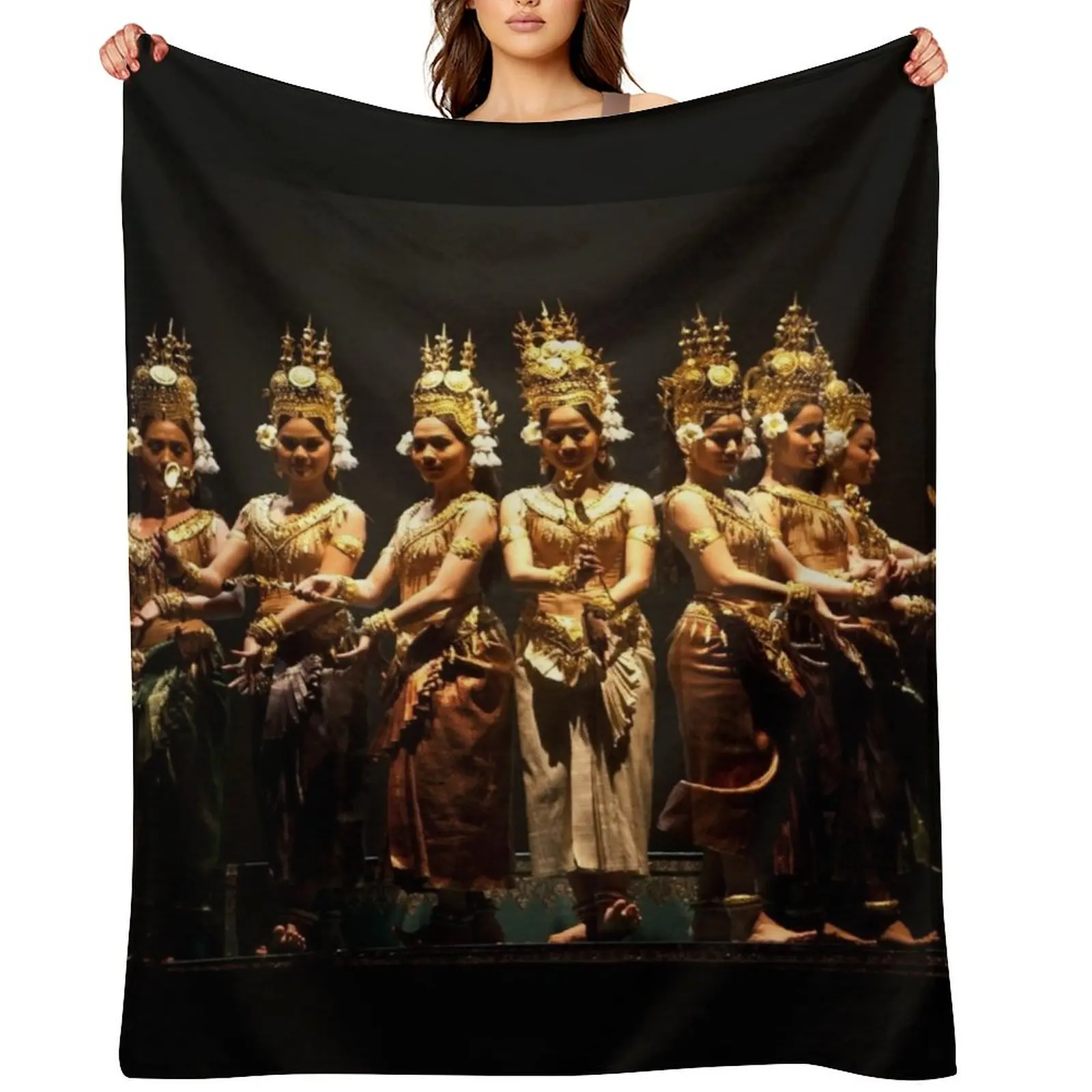 

Cambodian Dancers - Aspara Khmer - 03 Throw Blanket Vintage Shaggy Kid'S Flannel Blankets