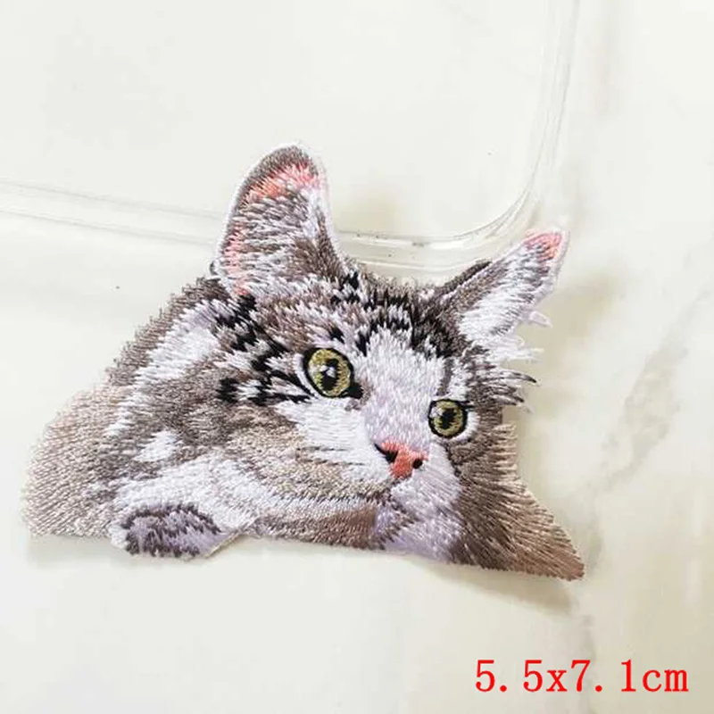 Cute Cat Embroidery Patch Cartoon Animal Patch Iron On Patches For Clothing Thermoadhesive Patches On Clothes Sewing Applique