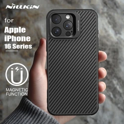for iPhone 16 Pro Max / 16 Pro Case Nillkin CarboProp Aramid Fiber Case with Stand Camera Case for Magsafe Magnetic Lens Cover