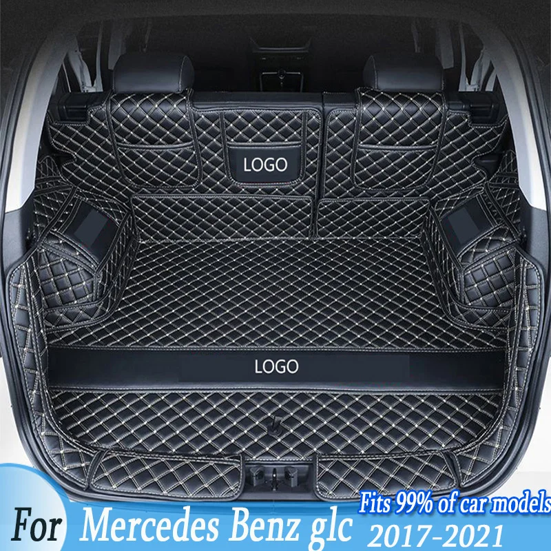 Custom Made Leather Car Trunk Mats For mercedes benz glc 2017 2018 2019 2020 2021 Cargo Liner Accessories