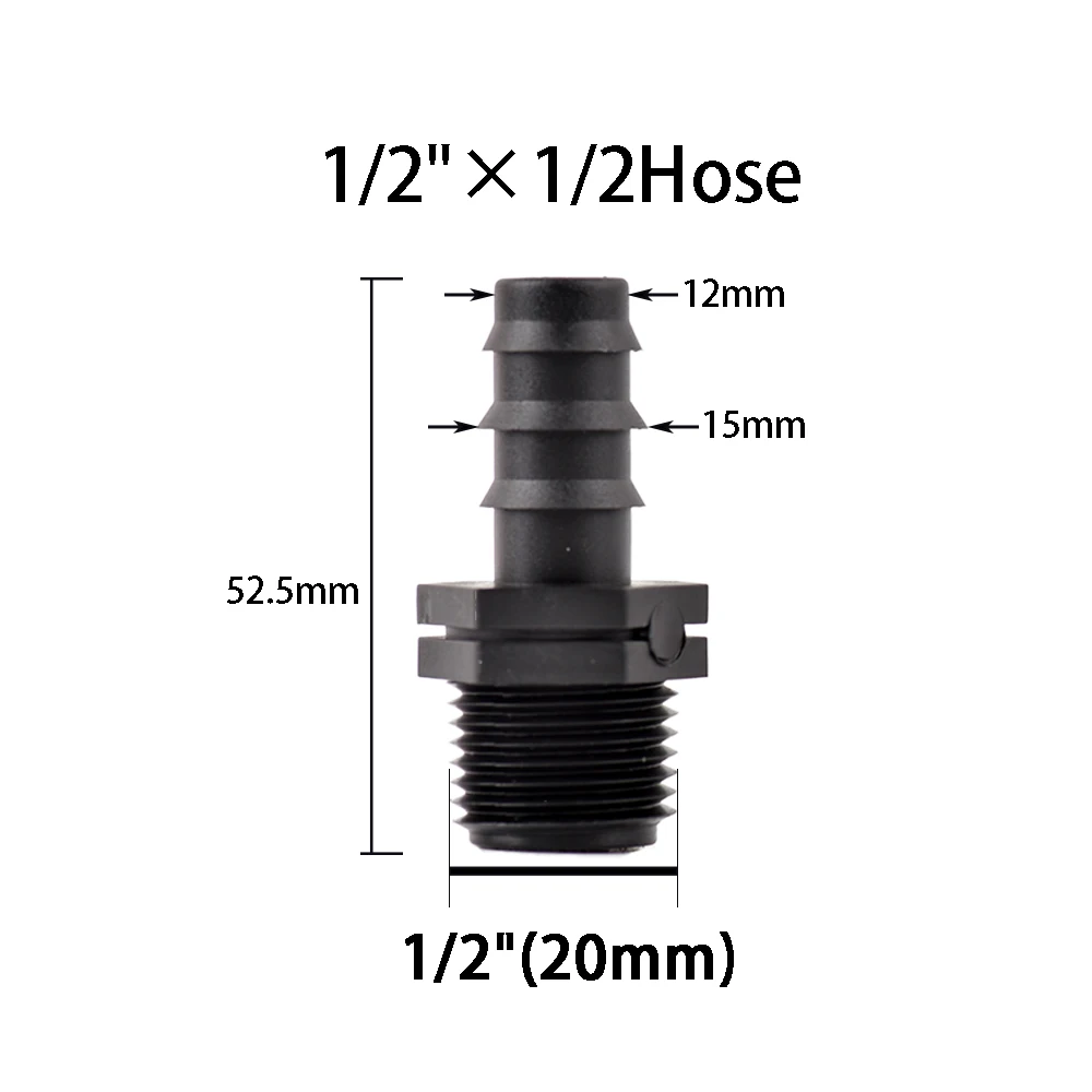 16/20/25mm Pe Hose Barb Tee Elbow Connectors 1/2 3/4