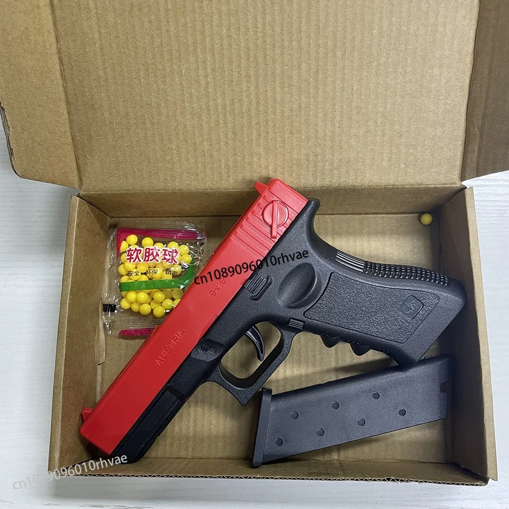 Miękka kula Airsoft Pistol Manual G17 Zabawkowy pistolet Dolny magazynek z laserem Sporty na świeżym powietrzu CS Gra Broń dla dzieci Dorośli Prezent