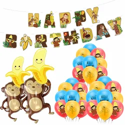 Monkey Woodland Animal Jungle Party Balloon Banner Cake Cup Birthday Party Supplies Paper Safari Hanging Wall Decor