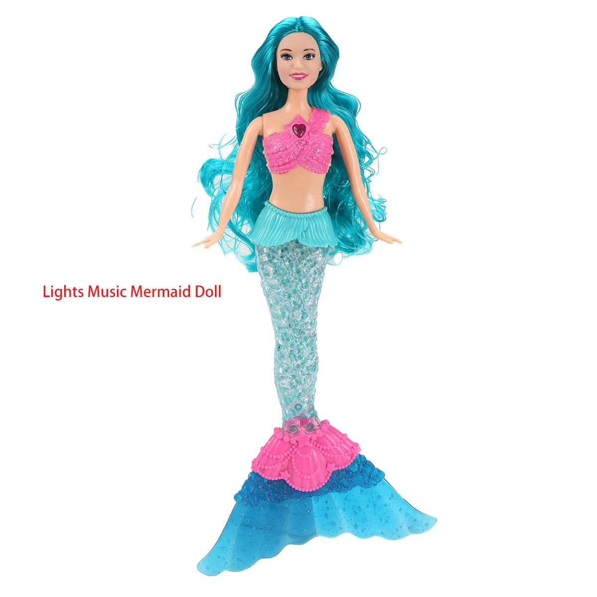 Nowe lalki syrenki 35 cm z muzyką i oświetleniem, kolorowe lalki z niebiesko-czerwono-fioletowymi włosami, miniaturowe akcesoria, zabawki do zabawy w dom dla dzieci, prezenty.