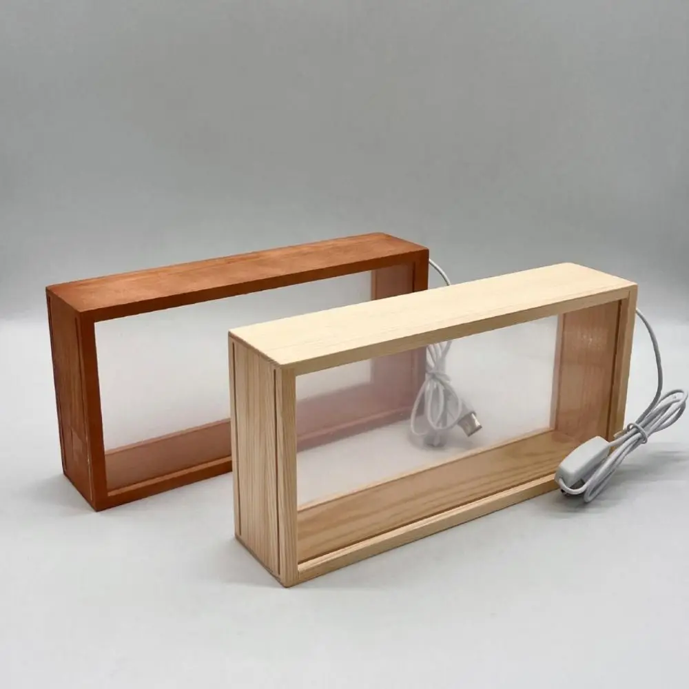 

Decorative Creative Shadow Box Frame DIY Empty 3D Picture Frame Unfinished Rectangle LED Light Photo Frame Thanksgiving Gift