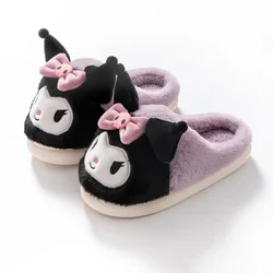 Kuromi My Melody Sanrio Cartoon Plush Slippers Floor Slippers Warm Winter Indoor Slipper Flat Non-slip Girl Home Shoes Xmas Gift