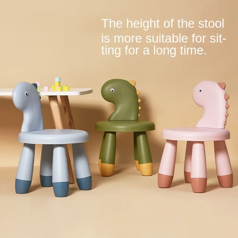 Children\'s Backrest Chair Home Thickened Non-slip Cartoon Creative Dinosaur Animal Baby Stool Dropshipping