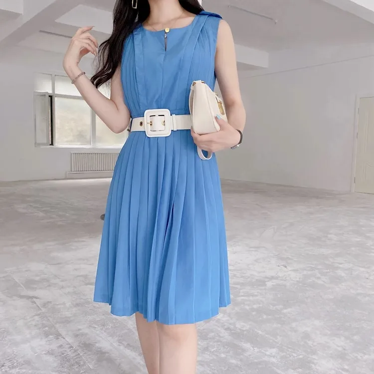 

Летняя юбка Ele Godd с широким поясом, плиссированная, с цветными вставками, длинная юбка-трапеция