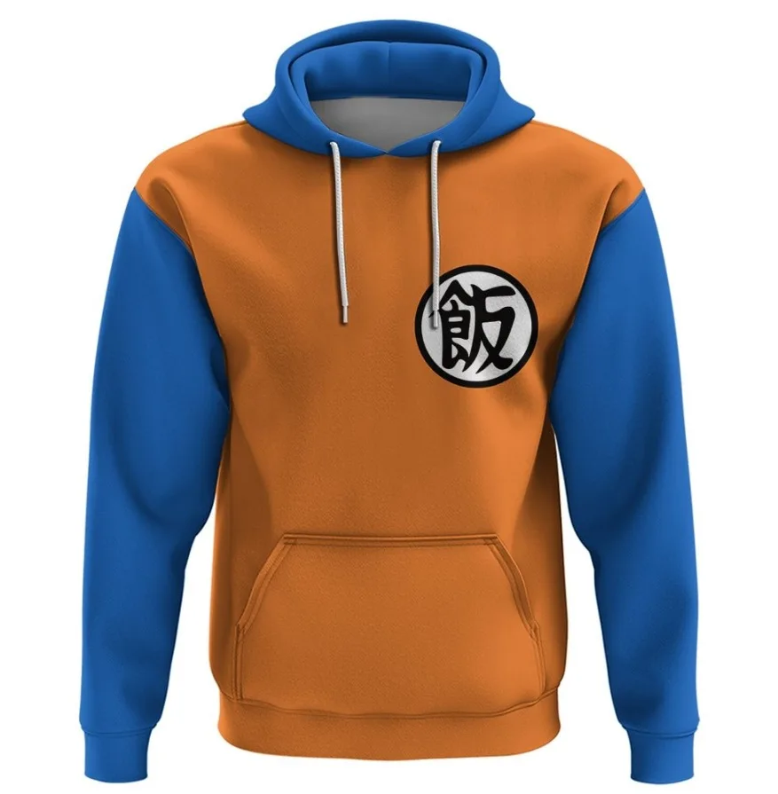 Dragon Ball motion Hoodie Anime Son Goku Piccolo Print Hooded Pullovers Tops Loose Long Sleeves Harajuku Clothes Fleece Hoodies