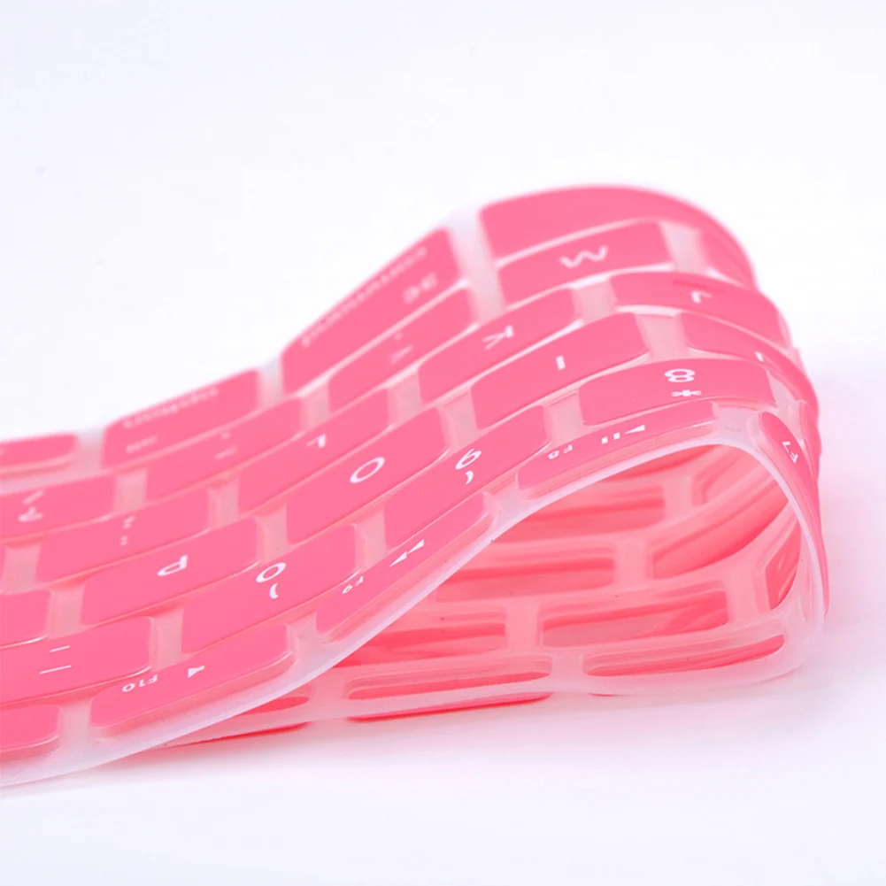 ที่คลุมคีย์บอร์ดซิลิโคนนิ่มยืดหยุ่นล้างทำความสะอาดได้ทุกวันกันน้ำทนทานบางพิเศษเหมาะสำหรับงานออฟฟิศในบ้าน MacBook