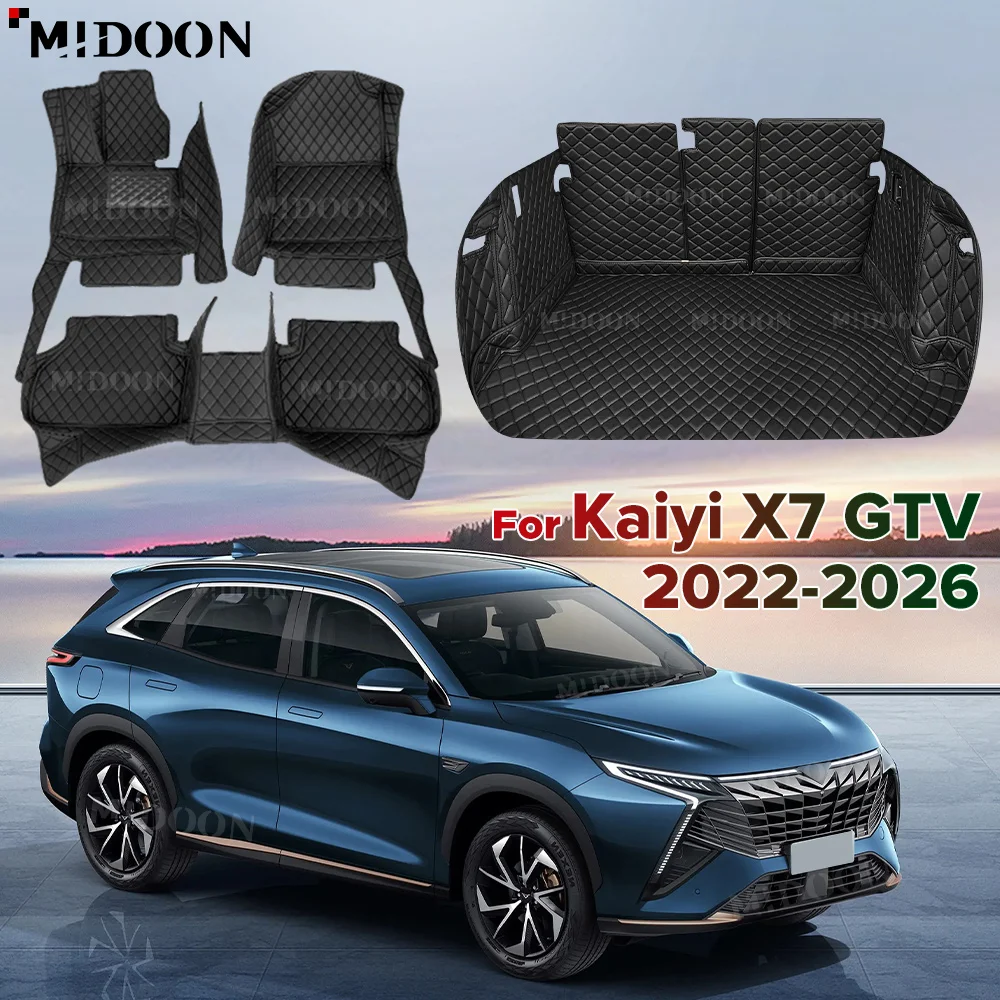 

Коврики в багажник автомобиля для Kaiyi X7 GTV Kain 2022 2023 2024 2025 2026 5/7-сиденья Автомобильные коврики для ног Коврики для багажника Внутренние аксессуары