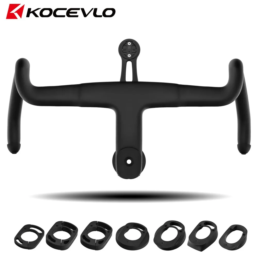 KOCEVLO K05 SES Gravel Carbon Integrierter Lenker für 28,6 mm Gabel mit Abstandshaltern, interne Kabelführung, Rennrad-Lenkerstiel aus einem Stück