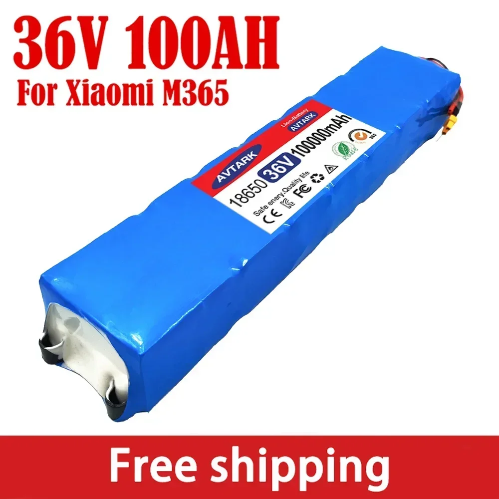 Imagem -02 - Bloco da Bateria de Lítio com Bms 36v 100ah 18650 10s3p 100000mah 500w 42v Trotinette Elétrico M365 Bateria do Poder de Ebike Mesmo Porto Novo