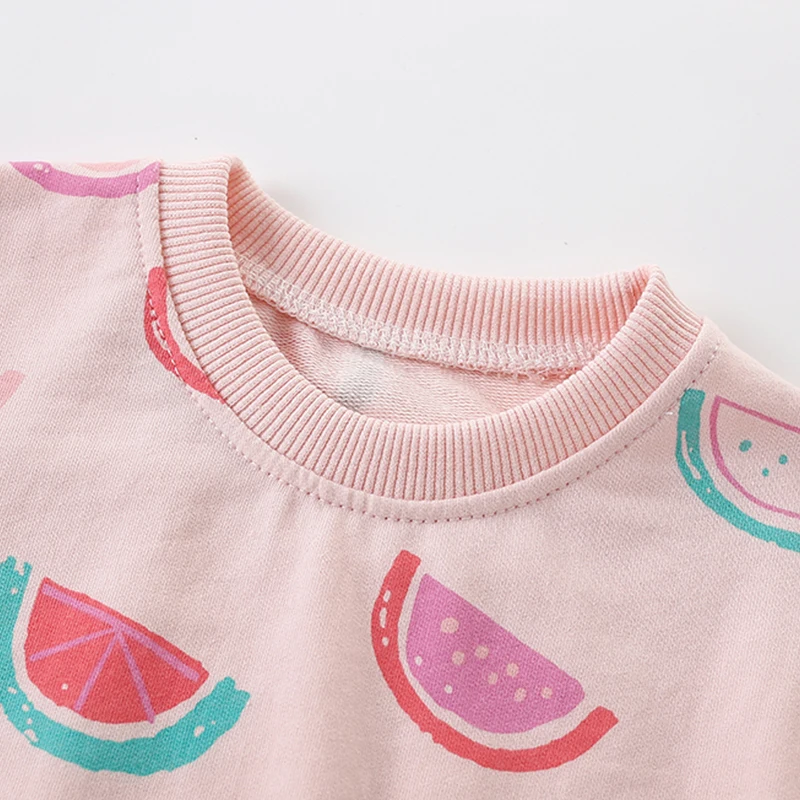 Little maven Fashion Spring Autumn Children's Clothing Cartoon Fruits Print Baby Girl Princess Sweatshirts Cotton Girl Cute Tops