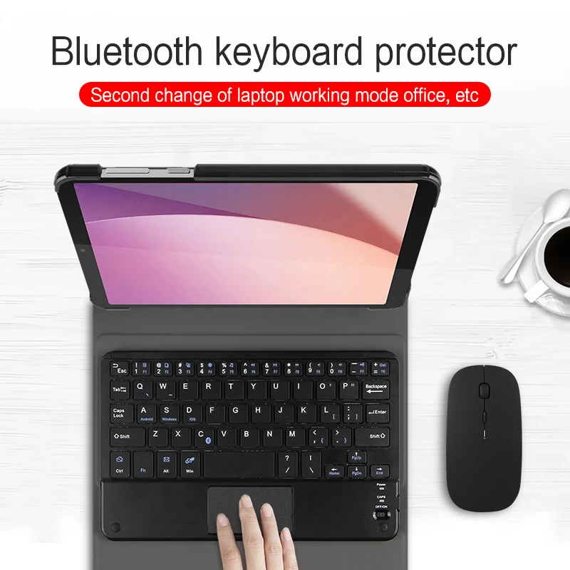 Keyboard Case For Lenovo Tab M8 4th Gen 8 Inch TB-300FU Gen4 Tablet PC Bluetooth Keyboard Protective Stand Cover Shell Funda