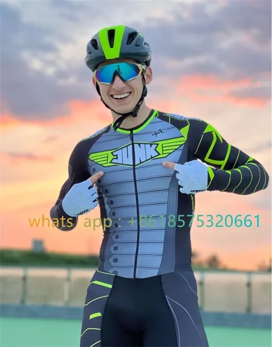 Imagen 1 del producto Junk Wheels-traje para patines en línea, traje de carreras de triatlón, ropa cómoda de patinaje rápido de manga corta, novedad de 2023