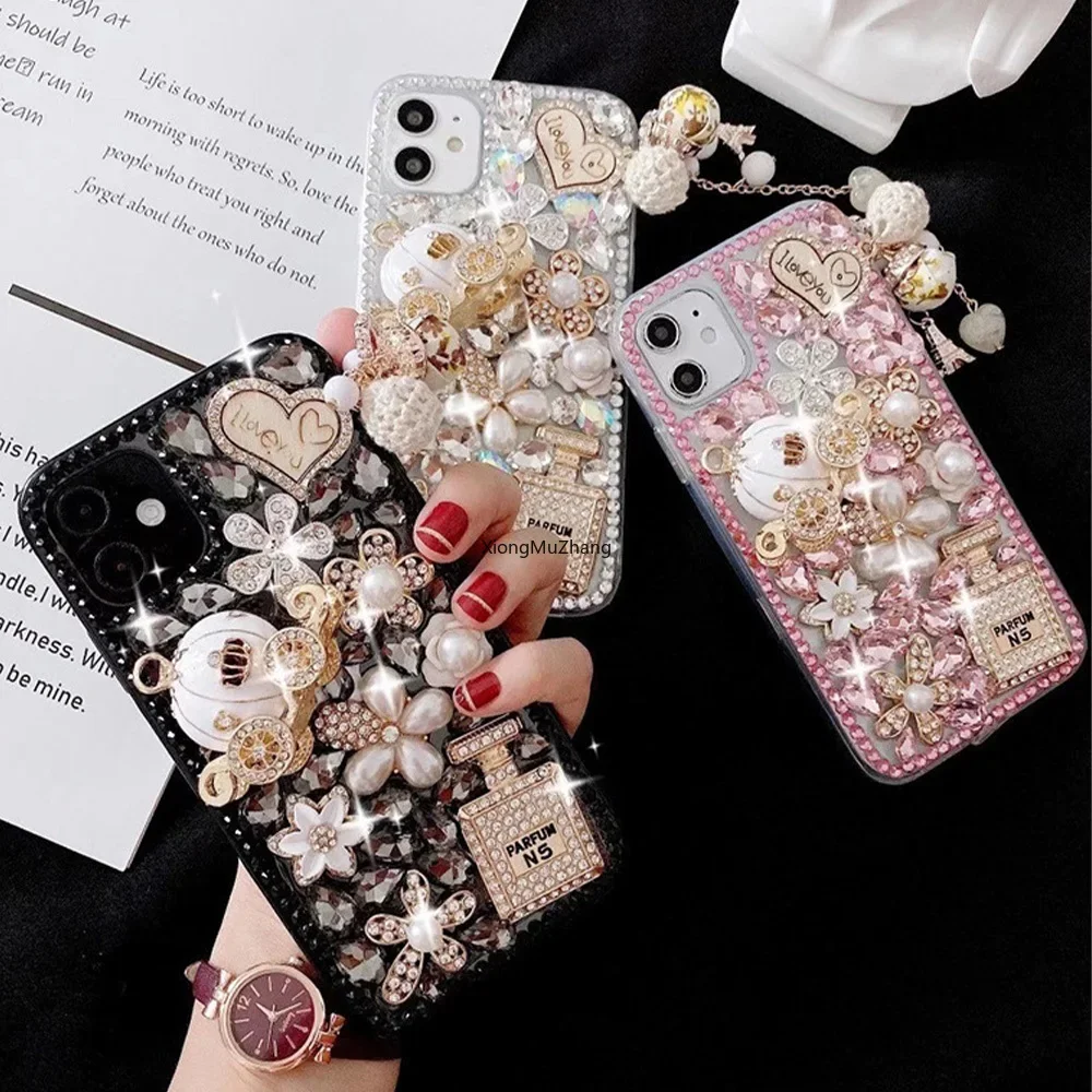 Per Pixel 9 Pro Luxury 3D Gold Purse Carriage Bling Crystal Custom Case per Google Pixel 7 Pro 7A 8 Pro 6 Pro 6A 5 5A 4A 4XL 3XL