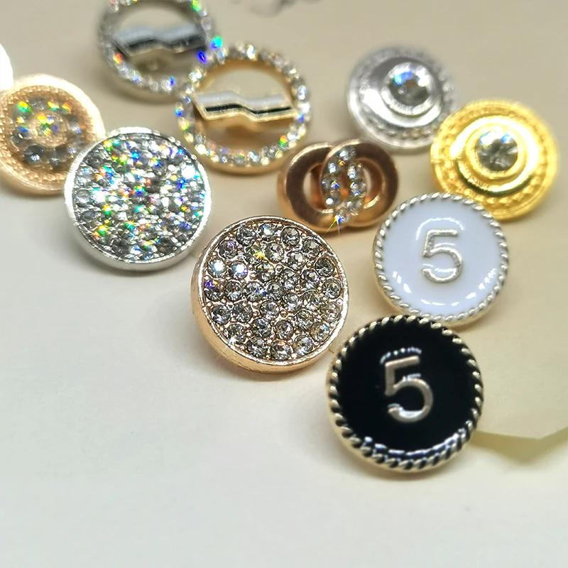 10/11/12MM Mini Luxury Rhinestone Buttons Of Clothing Wholesale Fashion Decor Women Shirt Blouses Metal Button Sewing Needlework