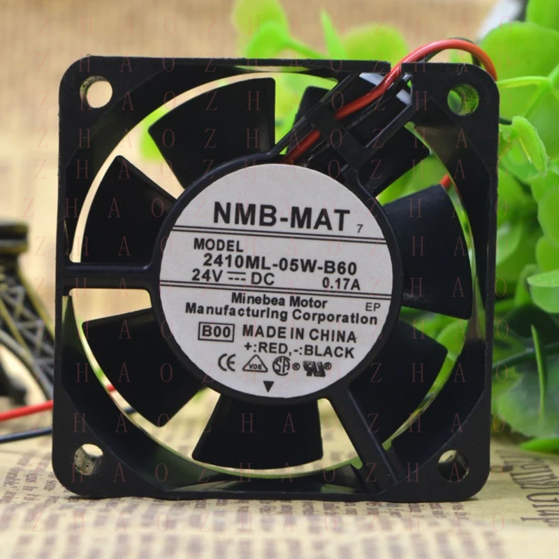 

L+ 5pcs for NMB-MAT 2410ML-05W-B60 DC 24V 0.17A 6CM 6025 Axial cooling fan 2wire