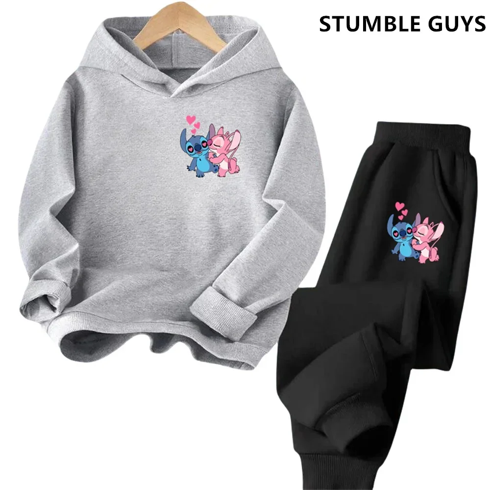 Aloha Stitch Sweatshirt Hoodies Fashion Pullover Anime Hoody Cartoons Girls Boy Kids Long sleeve Casual Clothes Stitch Trucksuit