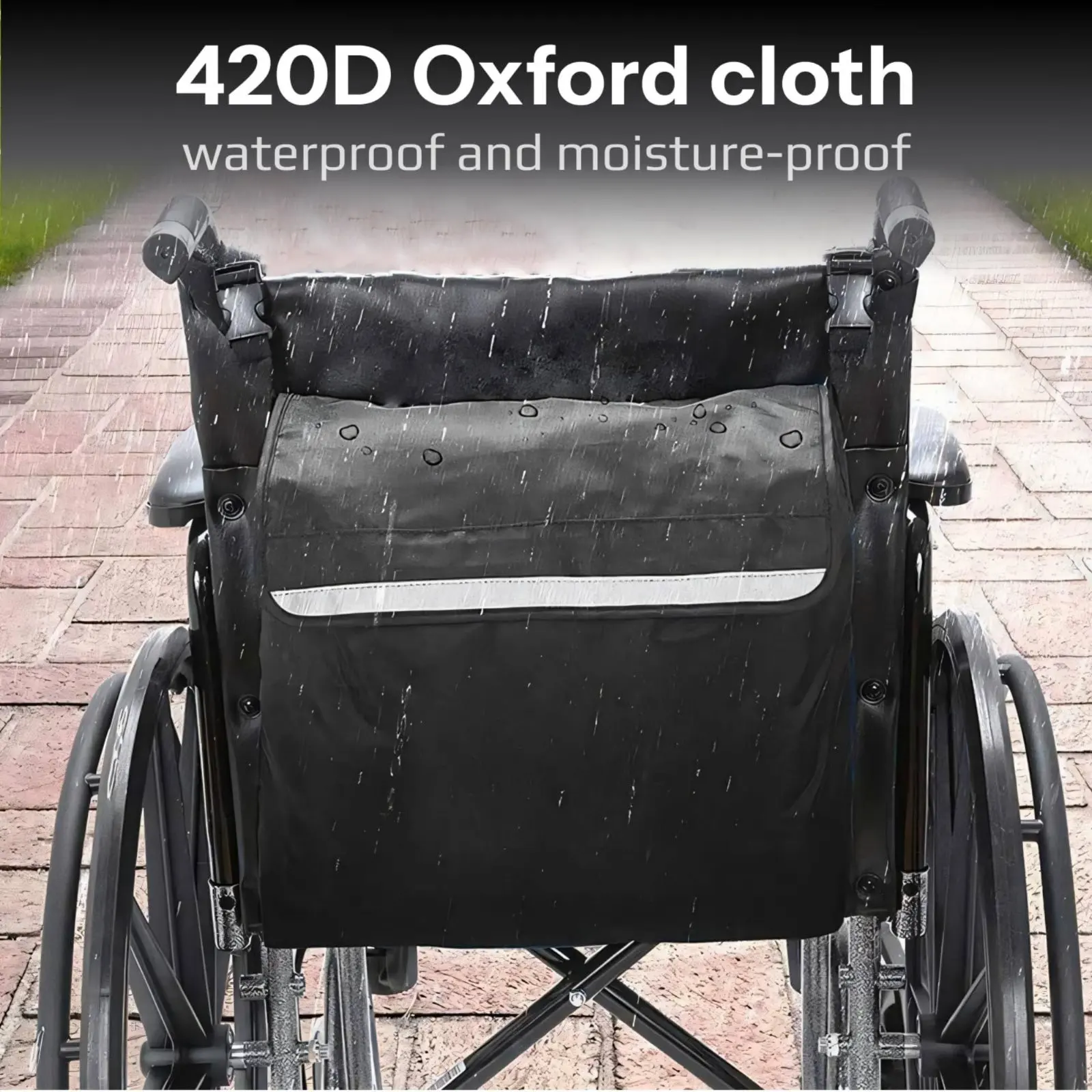 

Rear Storage Bag Long-Lasting Backrest Organizer Mobility Aid Accessory Easy Install Lightweight Design